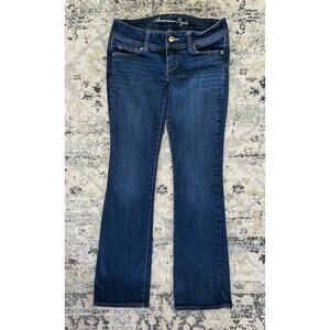 Y2K American Eagle Women’s Slim Boot Bootcut Low-Rise Blue Denim Jeans 4 Reg